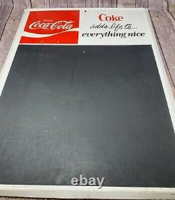 Vintage Coca-cola Metal Advertising Original Coke Soda Chalkboard Sign 28x20