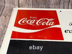 Vintage Coca-cola Metal Advertising Original Coke Soda Chalkboard Sign 28x20