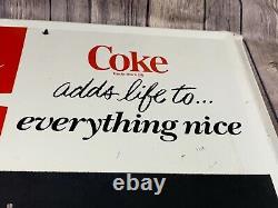 Vintage Coca-cola Metal Advertising Original Coke Soda Chalkboard Sign 28x20