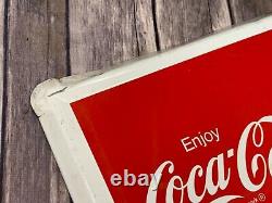 Vintage Coca-cola Metal Advertising Original Coke Soda Chalkboard Sign 28x20