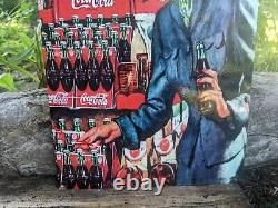 Vintage Coca-cola Porcelain Enamel Metal Advertising Soda Sign 12 X 8