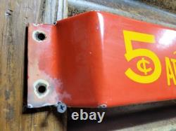 Vintage Coca-cola Porcelain Sign Door Push Bar Soda Beverage Drink Food Coke Pop