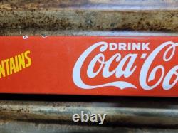 Vintage Coca-cola Porcelain Sign Door Push Bar Soda Beverage Drink Food Coke Pop