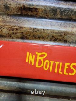 Vintage Coca-cola Porcelain Sign Door Push Bar Soda Beverage Drink Food Coke Pop