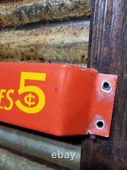 Vintage Coca-cola Porcelain Sign Door Push Bar Soda Beverage Drink Food Coke Pop