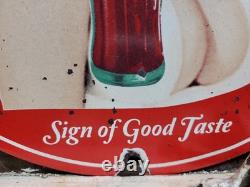Vintage Coca-cola Porcelain Sign Old 1951 Marilyn Monroe Coke Soda Beverage 12