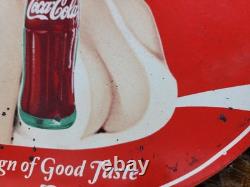 Vintage Coca-cola Porcelain Sign Old 1951 Marilyn Monroe Coke Soda Beverage 12