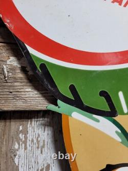 Vintage Coca-cola Porcelain Sign Old 40 Soda Pop Beverage Food Store Coke Boy