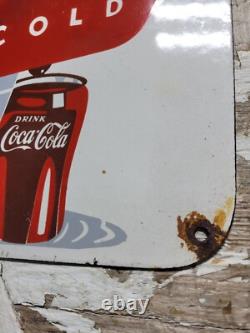 Vintage Coca-cola Porcelain Sign Old Coke Diner Fountain Soda Beverage Pop Drink