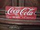 Vintage Coca-cola Porcelain Sign Old Door Push Bar Soda Pop Drink Bottled Coke