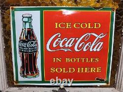 Vintage Coca-cola Porcelain Sign Soda Coke Pop 17 Restaurant Beverage Drink