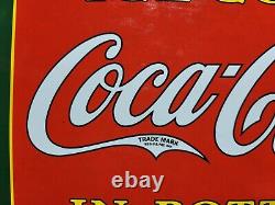 Vintage Coca-cola Porcelain Sign Soda Coke Pop 17 Restaurant Beverage Drink