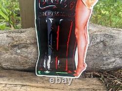 Vintage Coca-cola Porcelain Soda Gas Station Die-cut Sign Coke Beverage 13x7