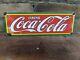 Vintage Coca-cola Porcelain Soda Gas Station Sign Coke Beverage 4 X 12
