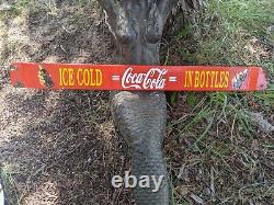 Vintage Coca-cola Push Door Bar Soda Coke Porcelain Gas Station Metal Sign