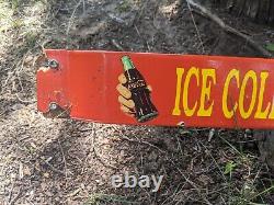 Vintage Coca-cola Push Door Bar Soda Coke Porcelain Gas Station Metal Sign
