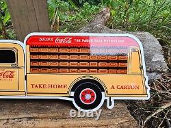 Vintage Coca-cola Simitruck Sprite Boy Porcelain Soda Metal Sign 17 X 5