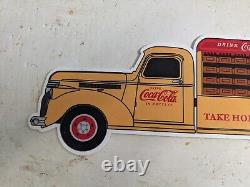 Vintage Coca-cola Truck Sprite Boy Porcelain Gas Station Metal Sign Coke