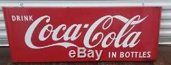 Vintage Coke Coca Cola 43 Single Sided Metal Sign Sled Old