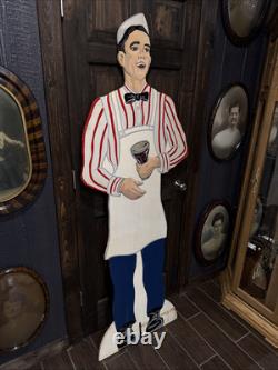 Vintage Coke Coca Cola Advertising Wood Cut Out Waiter Restaurant Vintage