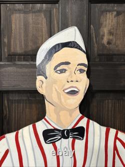 Vintage Coke Coca Cola Advertising Wood Cut Out Waiter Restaurant Vintage