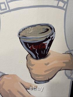 Vintage Coke Coca Cola Advertising Wood Cut Out Waiter Restaurant Vintage