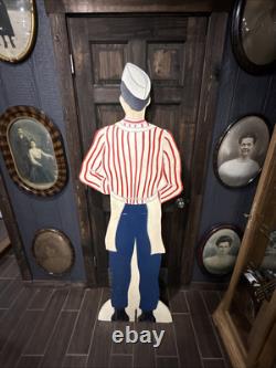 Vintage Coke Coca Cola Advertising Wood Cut Out Waiter Restaurant Vintage