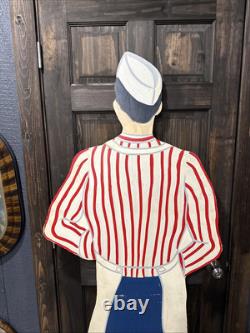 Vintage Coke Coca Cola Advertising Wood Cut Out Waiter Restaurant Vintage