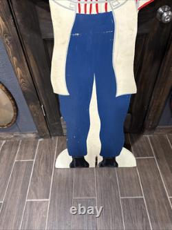 Vintage Coke Coca Cola Advertising Wood Cut Out Waiter Restaurant Vintage