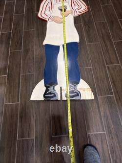 Vintage Coke Coca Cola Advertising Wood Cut Out Waiter Restaurant Vintage