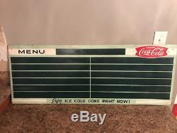 Vintage Coke Coca Cola Masonite Menu Board Sign 7up Coca Cola Decor Rare