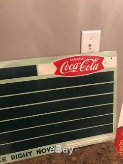 Vintage Coke Coca Cola Masonite Menu Board Sign 7up Coca Cola Decor Rare