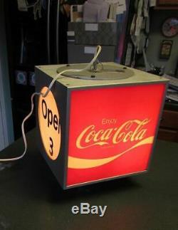 Vintage Coke Coca Cola Rotating Lantern style Light Light up Lamp Sign Backbar