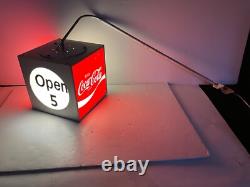 Vintage Coke Coca-cola Light Up Rotating Cube Store Display. Works
