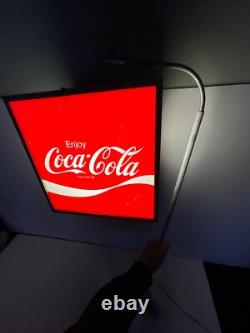 Vintage Coke Coca-cola Light Up Rotating Cube Store Display. Works