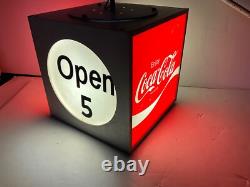 Vintage Coke Coca-cola Light Up Rotating Cube Store Display. Works