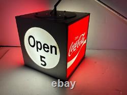Vintage Coke Coca-cola Light Up Rotating Cube Store Display. Works