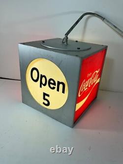 Vintage Coke Coca-cola Light Up Rotating Cube Store Display. Works