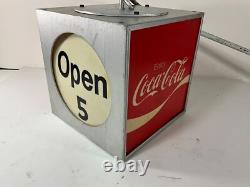 Vintage Coke Coca-cola Light Up Rotating Cube Store Display. Works
