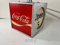 Vintage Coke Coca-cola Light Up Rotating Cube Store Display. Works