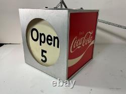 Vintage Coke Coca-cola Light Up Rotating Cube Store Display. Works