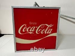 Vintage Coke Coca-cola Light Up Rotating Cube Store Display. Works