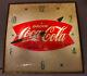 Vintage Coke Drink Coca-Cola White Light Up 15x15 Wall Clock Electric Sign