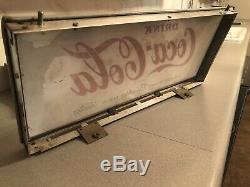 Vintage Coke Machine Sign Coca Cola Door Display Sign Metal Frame Authentic