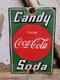 Vintage Coke Porcelain Sign Old Coca Cola Candy Soda Pop General Store Door Push