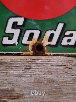 Vintage Coke Porcelain Sign Old Coca Cola Candy Soda Pop General Store Door Push