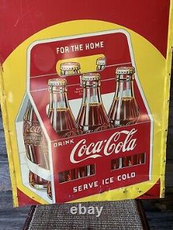 Vintage Coke Sign Coca Cola 6 Pack Sign Original