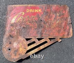 Vintage Crusty Rusty Patina Coca Cola Flange Sign