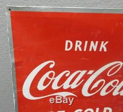 Vintage DRINK ICE COLD COCA COLA Coke Soda Pop Metal Sign ROBERTSON RARE