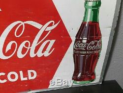 Vintage DRINK ICE COLD COCA COLA Coke Soda Pop Metal Sign ROBERTSON RARE